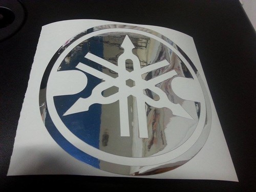 Adesivo logo yamaha cromato - ,